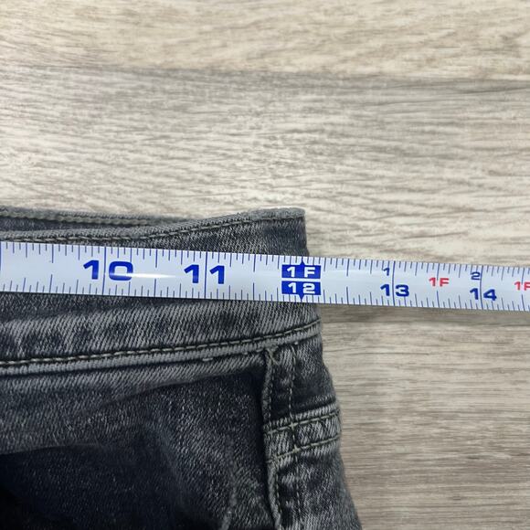 7 for All Mankind Distressed Black Wash Denim Jeans Ripped‎ Knee High Rise 26 - Picture 11 of 13